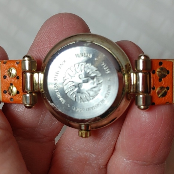 Anne Klein Orange Leather Mother Of Pearl Watch - Picture 5 of 8